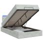 Preview: Ottoman-Bett mit Matratze und LED Hellgrau 120 x 200 cm Samt
