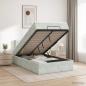 Preview: Ottoman-Bett mit Matratze und LED Hellgrau 120 x 200 cm Samt