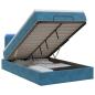 Preview: Ottoman-Bett mit Matratze und LED Dunkelblau 120 x 200 cm Samt