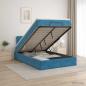 Preview: Ottoman-Bett mit Matratze und LED Dunkelblau 120 x 200 cm Samt