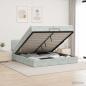 Preview: Ottoman-Bett mit Matratze und LED Hellgrau 200 x 200 cm Samt