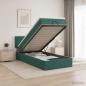 Preview: Ottoman-Bett mit Matratze und LED Dunkelgrün 90 x 190 cm Samt