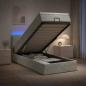 Preview: Ottoman-Bett mit Matratze und LED Hellgrau 100 x 200 cm Samt