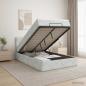 Preview: ARDEBO.de - Ottoman-Bett mit Matratze und LED Hellgrau 120 x 190 cm Samt