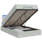Preview: Ottoman-Bett mit Matratze und LED Hellgrau 120 x 200 cm Samt