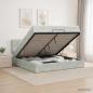 Preview: Ottoman-Bett mit Matratze und LED Hellgrau 140 x 190 cm Samt