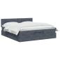 Preview: Ottoman-Bett mit Matratze und LED Dunkelgrau 140 x 190 cm Samt