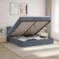 Preview: Ottoman-Bett mit Matratze und LED Dunkelgrau 140 x 190 cm Samt