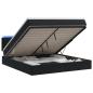 Preview: Ottoman-Bett mit Matratze und LED Schwarz 140 x 190 cm Samt