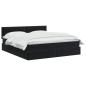 Preview: Ottoman-Bett mit Matratze und LED Schwarz 140 x 200 cm Samt