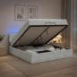 Preview: Ottoman-Bett mit Matratze und LED Hellgrau 200 x 200 cm Samt