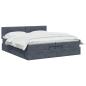 Preview: Ottoman-Bett mit Matratze und LED Dunkelgrau 200 x 200 cm Samt