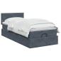 Preview: Ottoman-Bett mit Matratze und LED Dunkelgrau 90 x 190 cm Samt