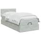 Preview: Ottoman-Bett mit Matratze und LED Hellgrau 90 x 200 cm Samt