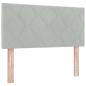 Preview: Ottoman-Bett mit Matratze und LED Hellgrau 90 x 200 cm Samt