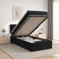 Preview: Ottoman-Bett mit Matratze und LED Schwarz 100 x 200 cm Samt
