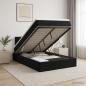 Preview: Ottoman-Bett mit Matratze und LED Schwarz 120 x 200 cm Samt