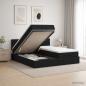 Preview: ARDEBO.de - Ottoman-Bett mit Matratze und LED Schwarz 160 x 200 cm Stoff