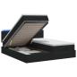 Preview: Ottoman-Bett mit Matratze und LED Schwarz 180 x 200 cm Stoff