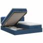 Preview: Ottoman-Bett mit Matratze und LED Blau 180 x 200 cm Stoff