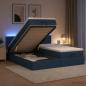 Preview: Ottoman-Bett mit Matratze und LED Blau 180 x 200 cm Stoff