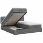 Preview: Ottoman-Bett mit Matratze und LED Dunkelgrau 160 x 200 cm Stoff