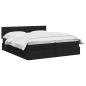 Preview: Ottoman-Bett mit Matratze und LED Schwarz 180 x 200 cm Stoff