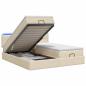 Preview: Ottoman-Bett mit Matratze und LED Creme 180 x 200 cm Stoff
