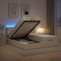 Preview: Ottoman-Bett mit Matratze und LED Creme 180 x 200 cm Stoff