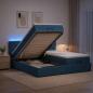 Preview: ARDEBO.de - Ottoman-Bett mit Matratze und LED Blau 200 x 200 cm Stoff