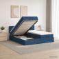 Preview: Ottoman-Bett mit Matratze und LED Blau 200 x 200 cm Stoff