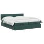 Preview: Ottoman-Bett mit Matratze und LED Dunkelgrün 200 x 200 cm Samt