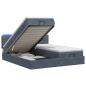Preview: Ottoman-Bett mit Matratze und LED Dunkelgrau 160 x 200 cm Samt