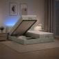 Preview: Ottoman-Bett mit Matratze und LED Hellgrau 180 x 200 cm Samt