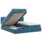 Preview: Ottoman-Bett mit Matratze und LED Dunkelblau 180 x 200 cm Samt