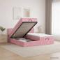 Preview: Ottoman-Bett mit Matratze und LED Rosa 180 x 200 cm Samt