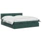 Preview: Ottoman-Bett mit Matratze und LED Dunkelgrün 200 x 200 cm Samt