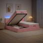Preview: ARDEBO.de - Ottoman-Bett mit Matratze und LED Rosa 200 x 200 cm Samt