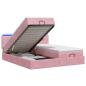 Preview: Ottoman-Bett mit Matratze und LED Rosa 200 x 200 cm Samt