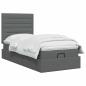 Preview: Ottoman Bett mit Matratze Dunkelgrau 80 x 200 cm Stoff