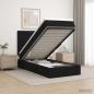 Preview: ARDEBO.de - Ottoman Bett mit Matratze Schwarz 90 x 190 cm Stoff