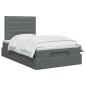 Preview: Ottoman Bett mit Matratze Dunkelgrau 120 x 190 cm Stoff