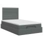 Preview: Ottoman Bett mit Matratze Dunkelgrau 120 x 190 cm Stoff