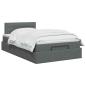 Preview: Ottoman Bett mit Matratze Dunkelgrau 120 x 200 cm Stoff