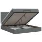 Preview: Ottoman Bett mit Matratze Dunkelgrau 140 x 200 cm Stoff