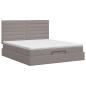 Preview: Ottoman Bett mit Matratze mit Kopfteil Taupe 140 x 200 cm Stoff