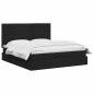 Preview: Ottoman Bett mit Matratze Schwarz 160 x 200 cm Stoff