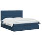 Preview: Ottoman Bett mit Matratze mit Kopfteil Blau 180 x 200 cm Stoff