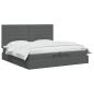 Preview: Ottoman Bett mit Matratze Dunkelgrau 200 x 200 cm Stoff