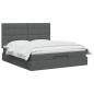 Preview: Ottoman Bett mit Matratze Dunkelgrau 140 x 190 cm Stoff